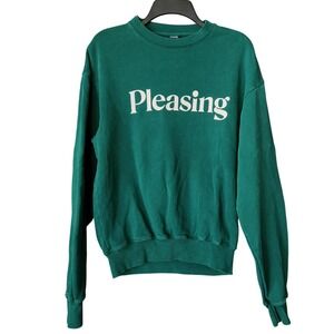 Pleasing Harry Styles Sweatshirt Small Green Pullover Heavyweight Crewneck